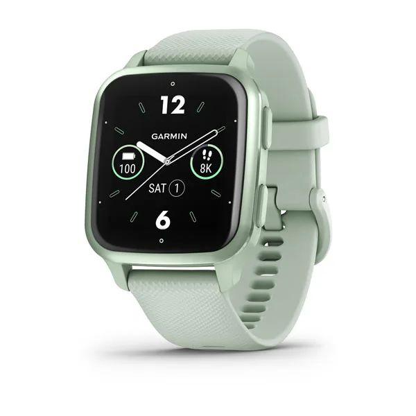 Смарт-годинник Garmin Venu Sq 2 ментоловий з безелем металік, фото 1