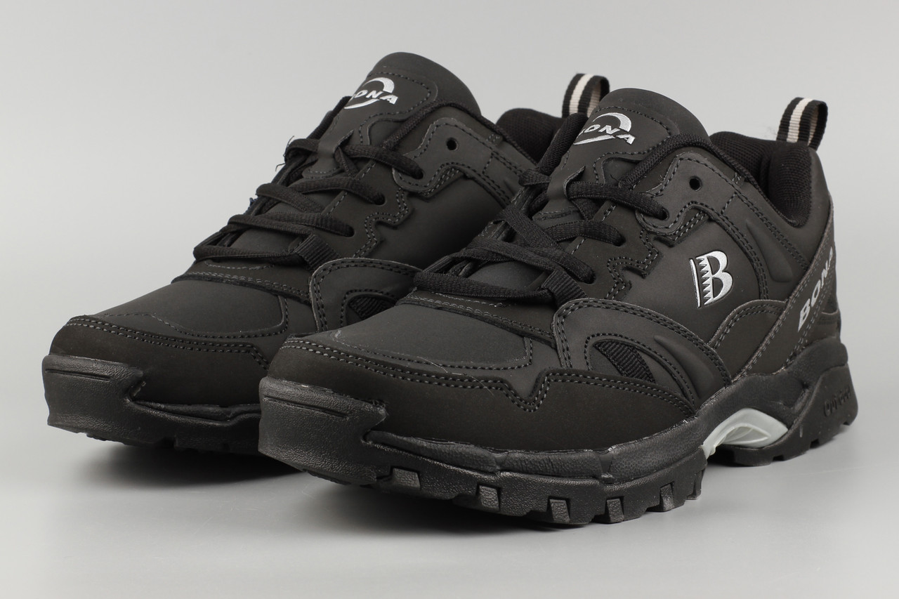 Кросівки чоловічі чорні Bona 845D Бона Розміри 42 43 44, фото 1