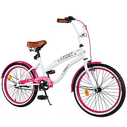 Дитячий двоколісний велосипед білий TILLY CRUISER 20 Ріпк для дітей 6-9 років зріст 120-140 см