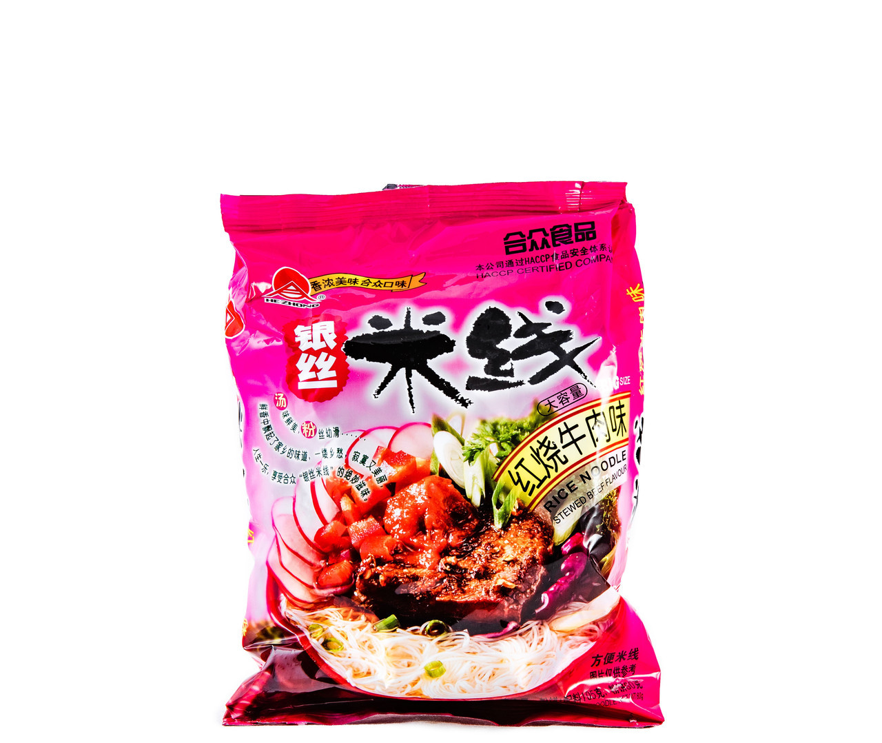 Вермішель рисова HEZHONG зі смаком яловичини Китай, 105 г