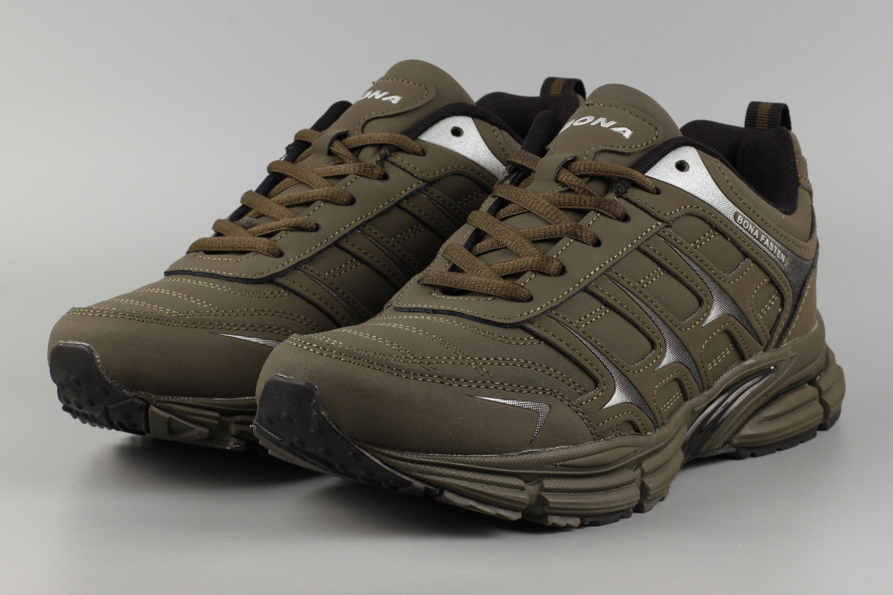 Кросівки чоловічі хаки Bona 897B Бона Розміри 41 42 43 45 46, фото 1