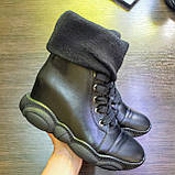 Жіночі снікерси з панчохом-довком на танкетці в натуральній шкірі та замші, фото 6