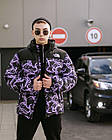 Чоловіча жіноча зимова куртка The North Face х Gucci пуховік оверсайз до -30*З ТНФ унісекс чорна з зеленим, фото 6
