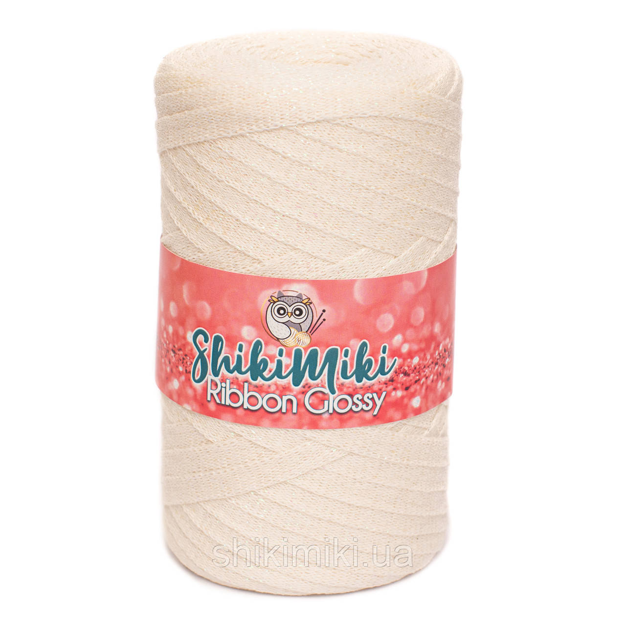 Трикотажний плоский шнур Ribbon Glossy, колір Пломбір
