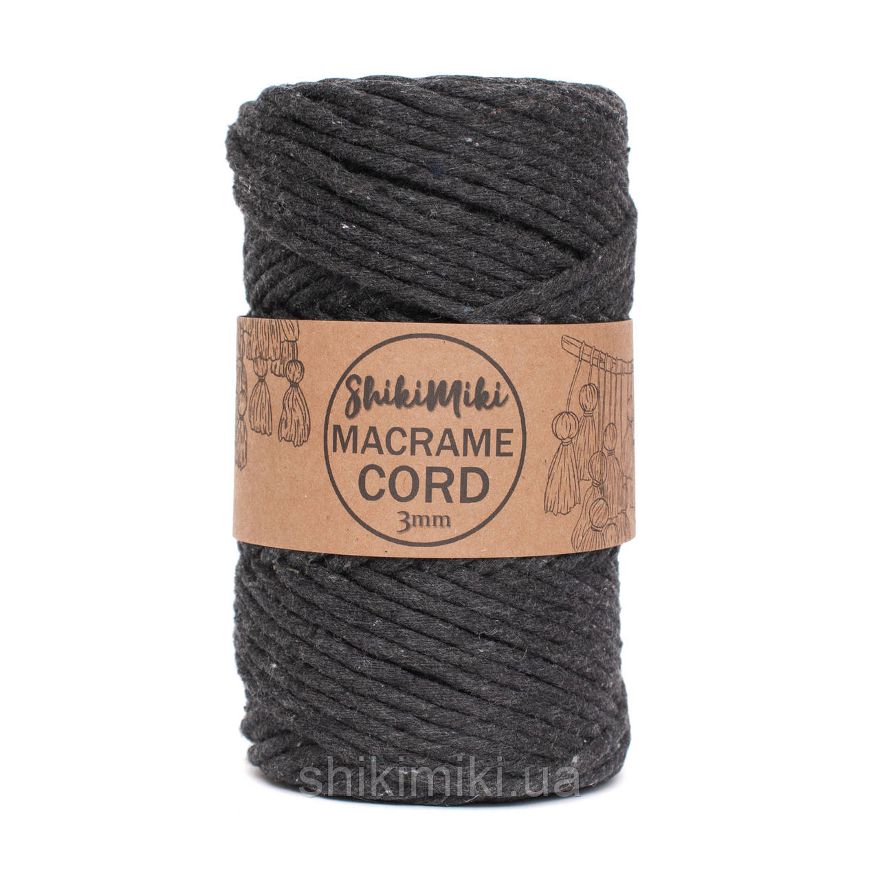 Еко шнур Macrame Cord 3 mm, колір Антрацит