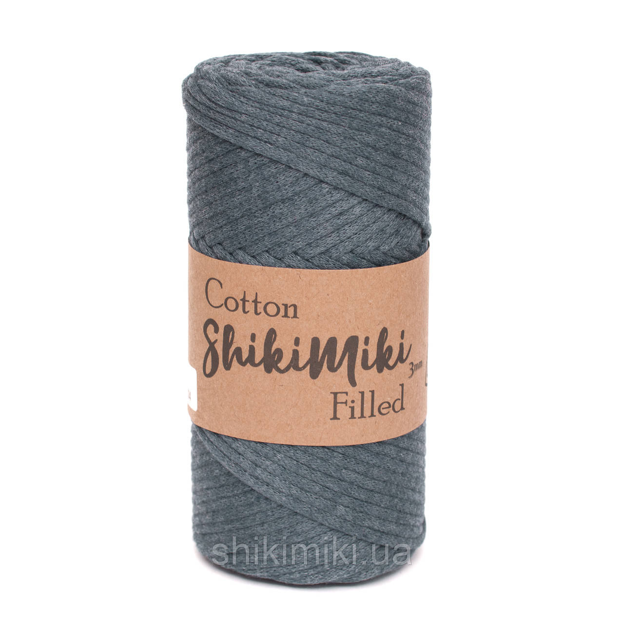 Трикотажний бавовняний шнур Cotton Filled 3 мм, колір Синій джинс