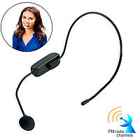 Беспроводной микрофон на голову "FM wireless microphone M-08" Черный, головной микрофон для конференций (TO)