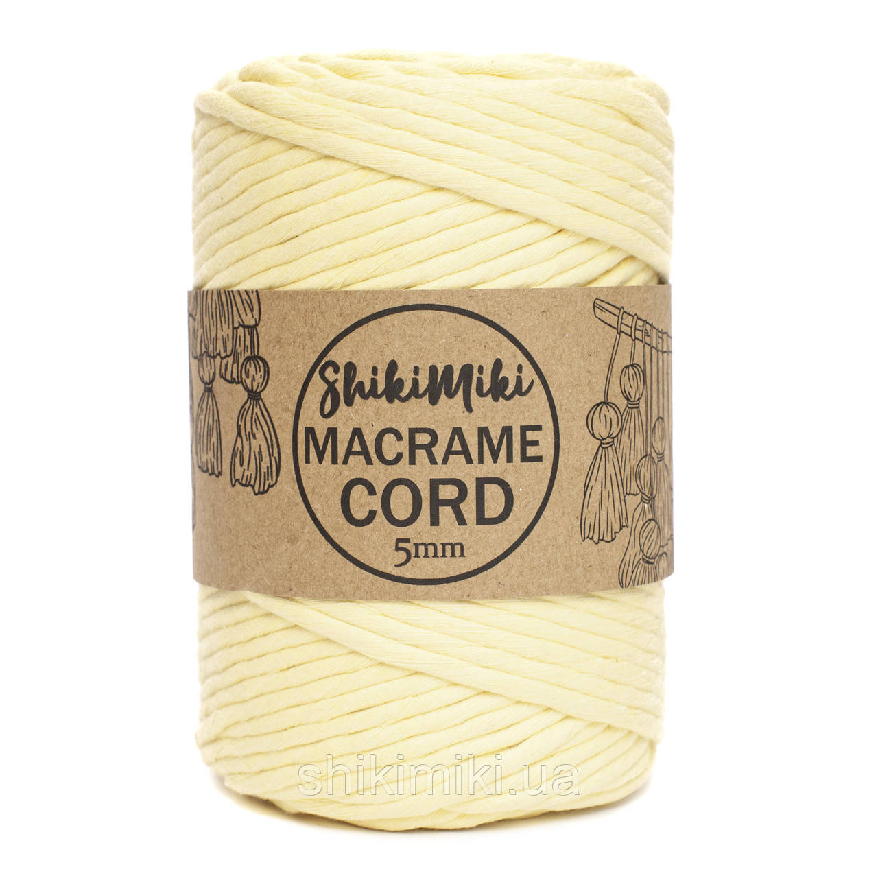 Еко шнур Macrame Cord 5 mm, колір Банан, фото 1