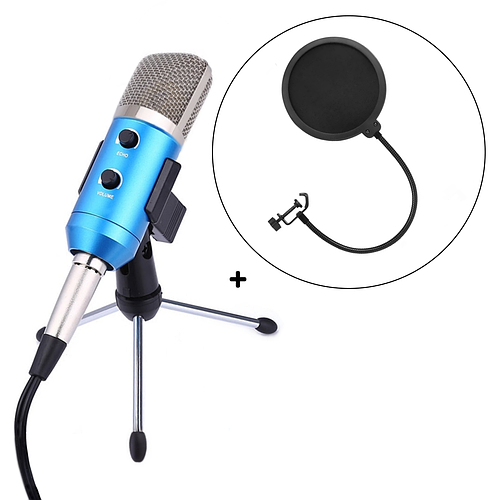 Конденсаторный микрофон ELIMA MK-F100TL BLUE SILVER с поп-фильтром ...