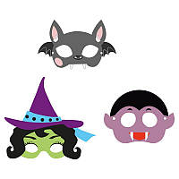 Набор детских масок Yes! Fun Хэллоуин 3 шт, картон 974324