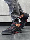 Чоловічі кросівки Adidas Terrex Easy Trail Pure Tex осінь-весна чорні демісезонні з червоним. Живе фото, фото 3