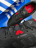 Чоловічі кросівки Adidas Terrex Easy Trail Pure Tex осінь-весна чорні демісезонні з червоним. Живе фото, фото 9