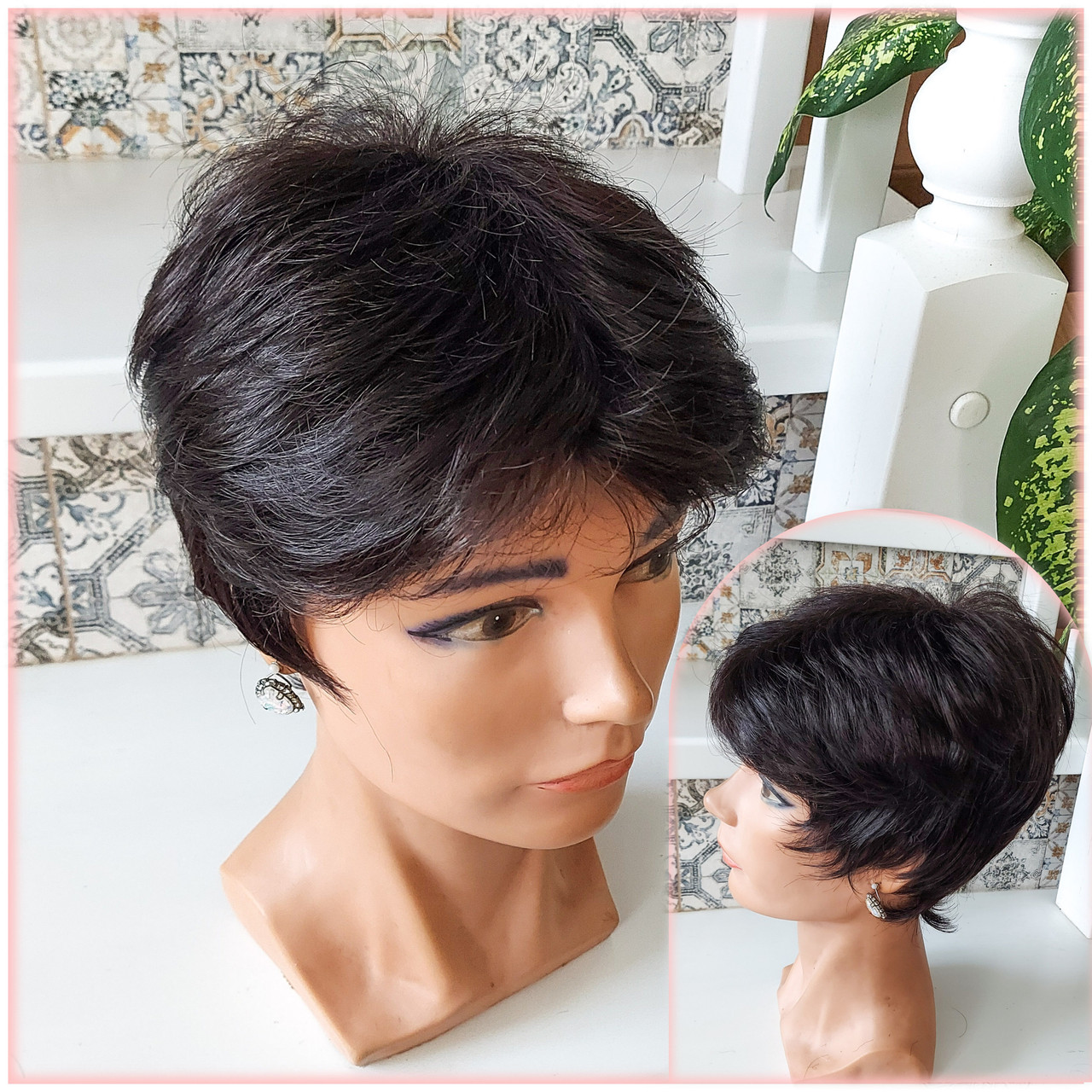 Перука коротка стильна темно-шоколадна ANGELA-4, фото 1