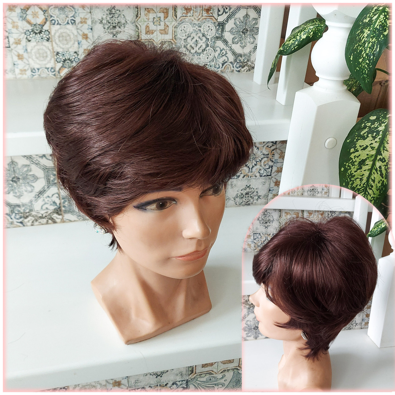 Перука коротка з канекалона пишний шоколадний LIZA-33, фото 1