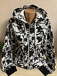 Спортивний костюм жіночий чорно-білий теплий трикотаж тринитка на флісі р 46, 54, фото 2