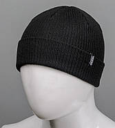 Подовжена шапка чулок з виборкою (m10), Чорний, фото 2