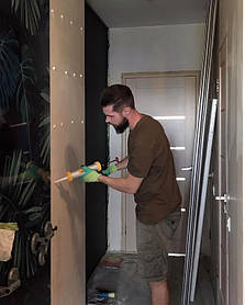 Остекленение фотопанелями стен в квартире Киева  3