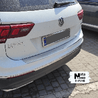Накладка на бампер з загибом VOLKSWAGEN TIGUAN II / ALLSPACE *2015-2023 рік Фольксваген Тігуан Нержавійка логотип Україна