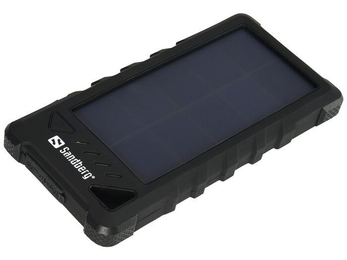 Портативний акумулятор павербанк Sandberg Outdoor Solar Powerbank 16000 із сонячною батареєю Black (420-35)
