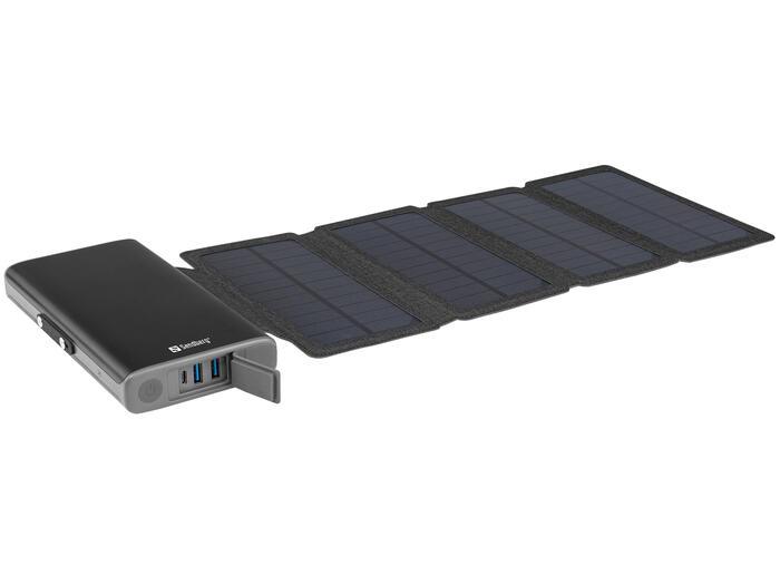 Портативний акумулятор павербанк Sandberg Solar 4-Panel Powerbank 25000 із сонячною батареєю Black (420-56)