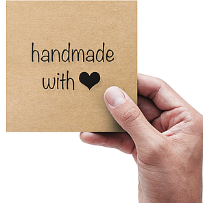 Етикетка самоклеюча крафт "Handmade 03" 100x100 мм, 100 шт, Viskom, фото 2