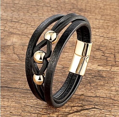 Браслет на руку шкіряний чоловічий, фото 1