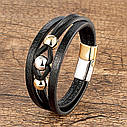 Браслет на руку шкіряний чоловічий, фото 3