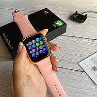Смарт Часы X7 с сменным ремешком, уведомлениями из соцсетей, пульсометром, звонками Smart Watch розовый