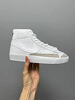 Женские кроссовки Nike Blazer Mid 77 Vintage Full White (белые) стильные светлые кроссы L0665 топ 37