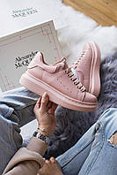 Женские кроссовки Alexander McQueen Pink (розовые) повседневные светоотражающие кроссы топ