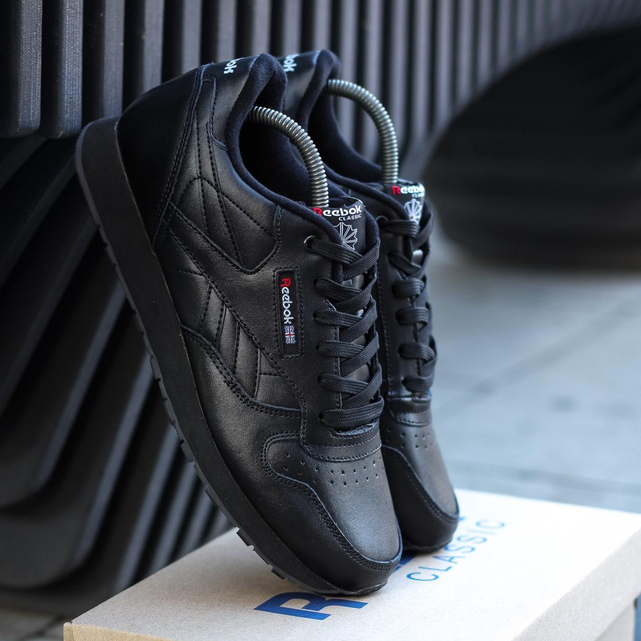 Мужские кроссовки Reebok Classic (чёрные) повседневные осенние многофункциональные кроссы 1792 топ - фото 5 - id-p1675046051
