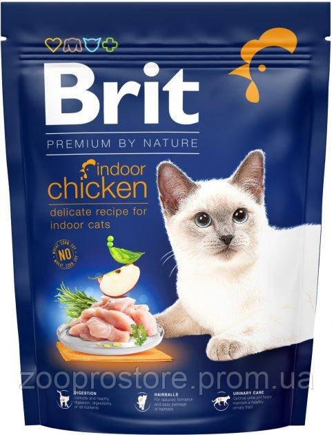 Корм Brit Premium by Nature Cat Indoor сухий з куркою для дорослих котів, що живуть у приміщенні 0.3 кг