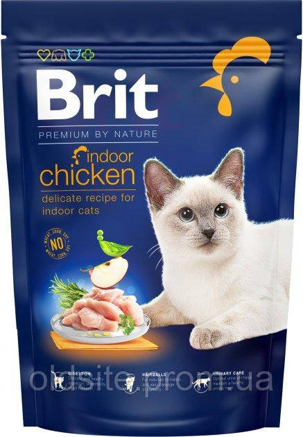 Корм Brit Premium by Nature Cat Indoor сухий з куркою для дорослих котів, що живуть у приміщенні 0.8 кг