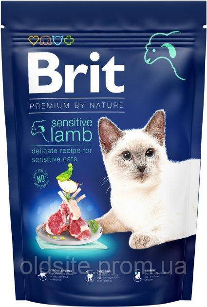 Корм Brit Premium by Nature Cat Sensitive сухий з ягнятком для дорослих котів з чутливим травленням 1.5 кг
