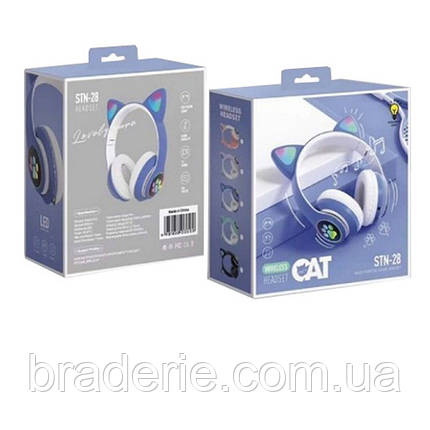 Навушники бездротові CAT STN-28 складні з bluetooth та підтримкою microSD сині, фото 2