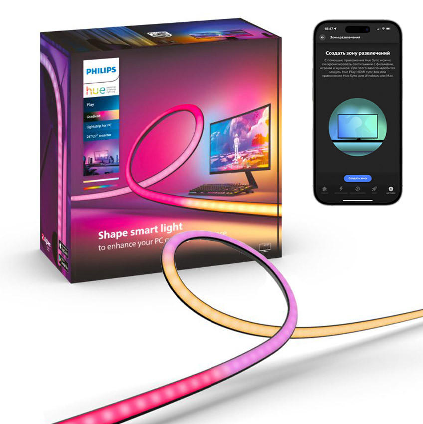 Адаптивна LED підсвічування Play Gradient Lightstrip PC 24-27 дюймів, фото 1