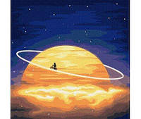 Картина по номерам - Вокруг Сатурна с красками металлик КНО9546