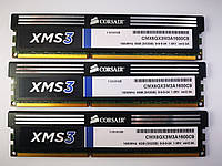 Комплект оперативной памяти Corsair XMS3 DDR3 6Gb (3*2Gb) 1600MHz PC3-12800 (CMX6GX3M3A1600C9) Б/У