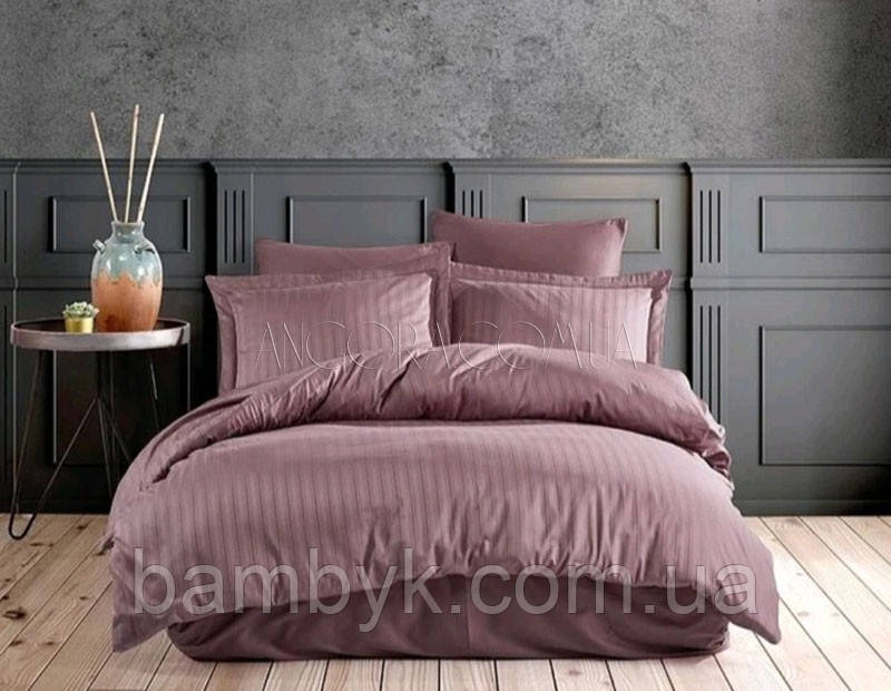 Постільна Білизна Stripe Сатин (Євро-розмір) Fiesta "LINE MURDUM" фрезового кольору