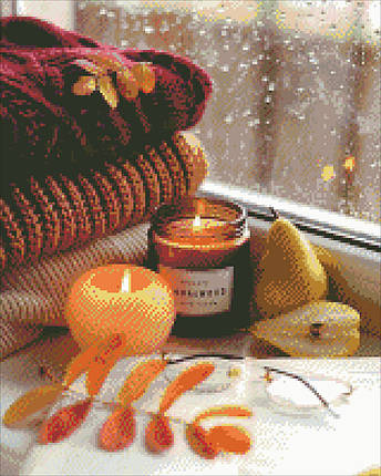 АЛМ-153 Набір діамантової мозаїки Затишок осені, 40*50 см, Ні, фото 1