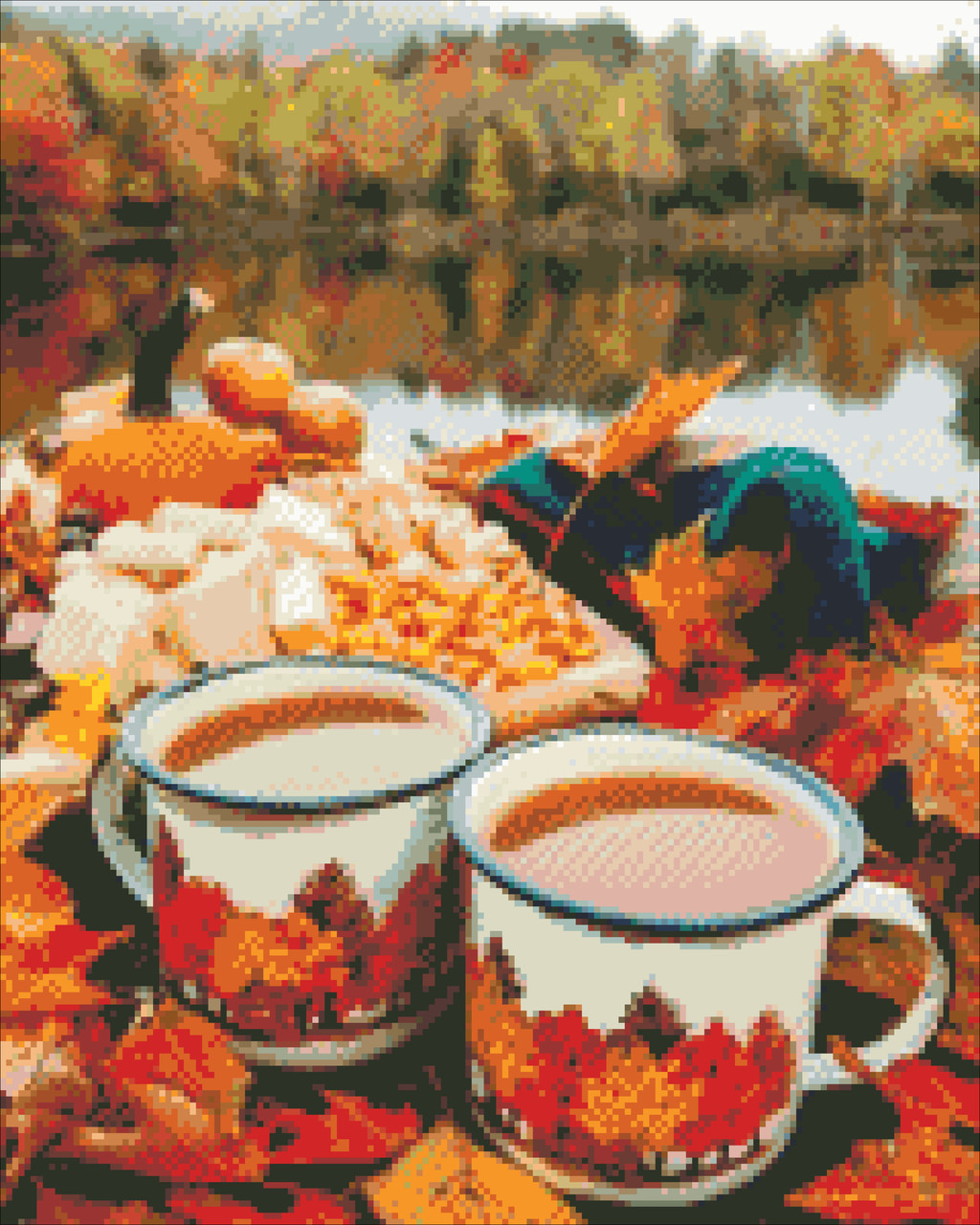 АЛМ-159 Набір діамантової мозаїки Пікнік в осінньому парку, 40*50 см, Ні