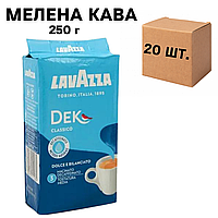 Ящик молотого кофе Lavazza Dek, 250г (в ящике 20 шт)
