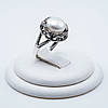 Срібна каблучка 925 пр., культивовані перли та фіаніти, чорніння, вага 4 г, 12080       (17.5), фото 4