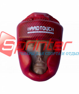 Шолом боксерський закритий "HARD TOUCH" PU S червоний із хрестом.