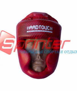 Шолом боксерський закритий "HARD TOUCH" PU S червоний із хрестом.