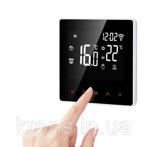 Терморегулятор Wi-Fi для ел теплої підлоги 220В 16А Avatto ME81H, білий, фото 1