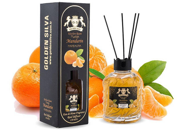 Аромодифузор для дому Мандарин Golden Silva Reed Diffuser, 150 ml, фото 1
