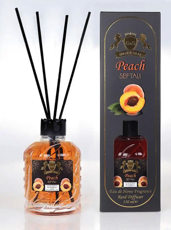 Аромадифузор для дому Персик Golden Silva Reed Diffuser, 150 ml, фото 1