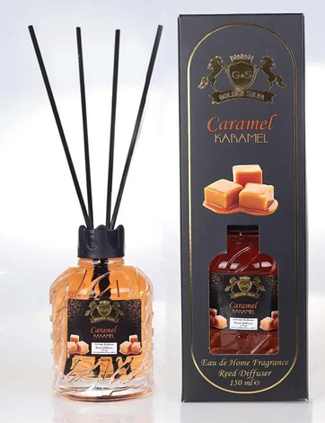 Аромодифузор для дому Карамель Golden Silva Reed Diffuser, 150 ml, фото 1