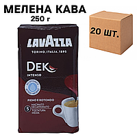 Ящик молотого кофе Lavazza Dek Intenso, 250г (в ящике 20 шт)